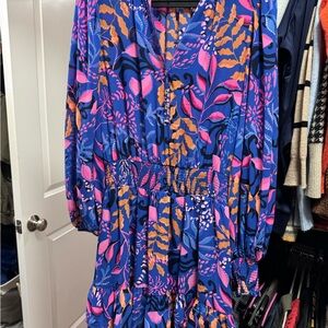 Vibrant Floral Long Sleeve Dress